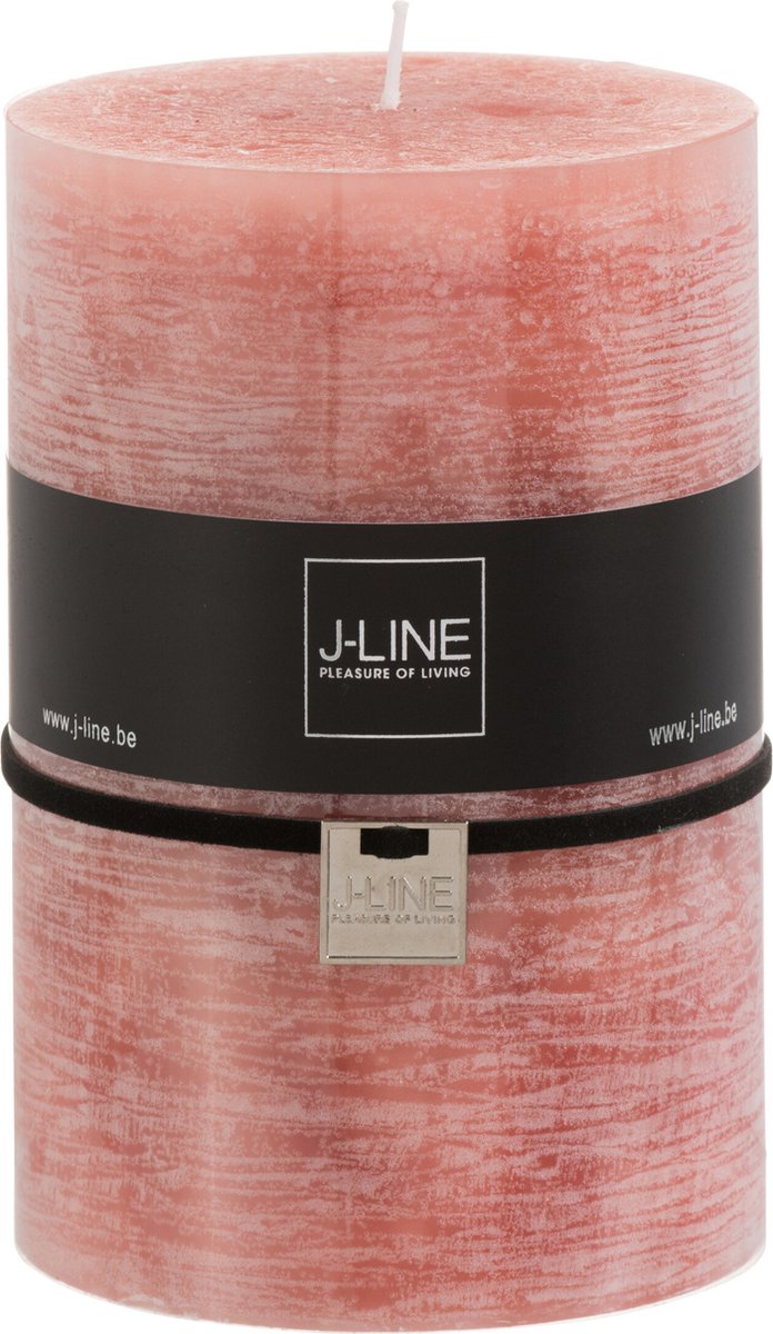 J-Line cilinderkaars - terracotta - XL - 120U - 6 stuks Roze