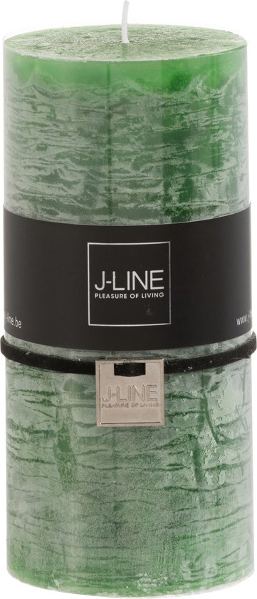 J-Line cilinderkaars - lichtgroen - large - 70U - 6 stuks