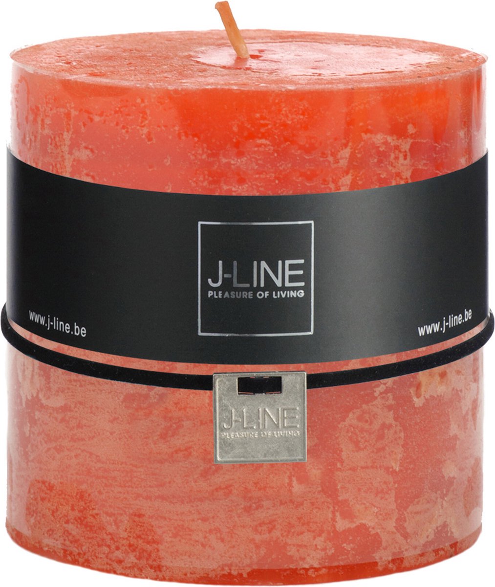 J-Line cilinderkaars - oranje - 64U - 6 stuks