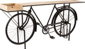 J-Line Console Fiets Metaal/Mango Hout Zwart/Naturel