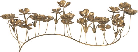 J-Line kandelaar Deco Bloemen - metaal - goud - large