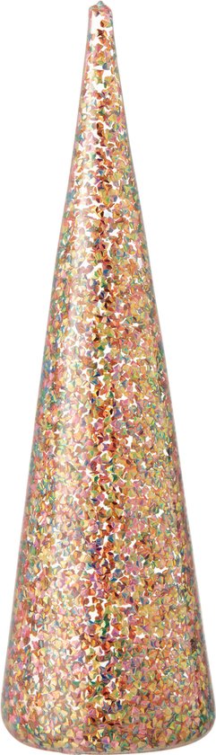 J-Line decoratie Kegel Confetti - glas - mix