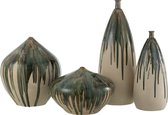 J-Line vase Haut Peinture - ceramique - naturel/vert