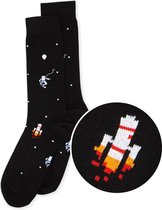 Alfredo Gonzales Chaussettes Astronautes Dans L'Espace Noir Rouge White