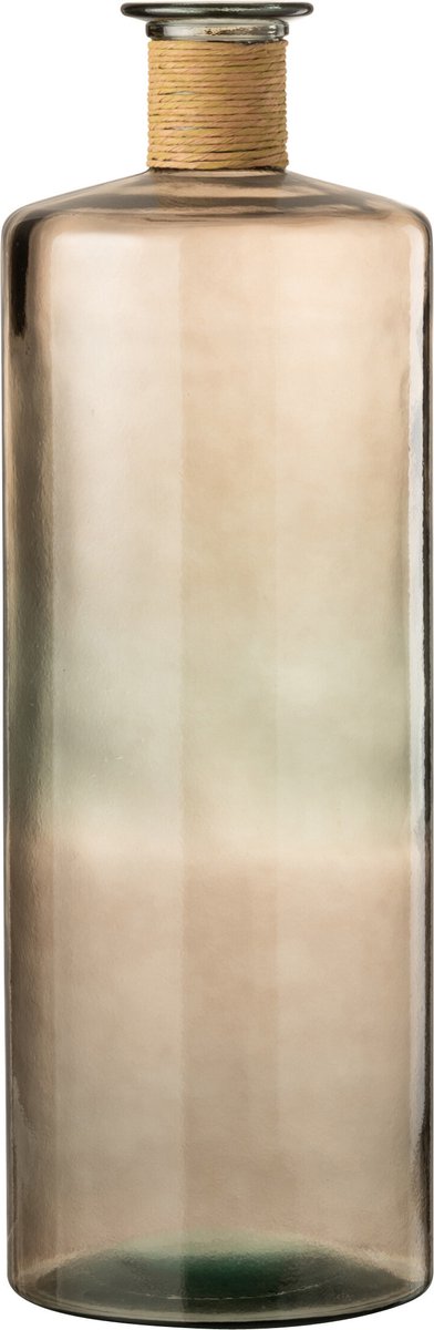 J-Line vaas Safari Breed - glas - lichtbruin - small - 75 cm hoog