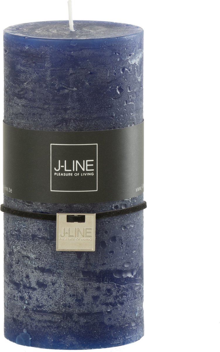 J-Line cilinderkaars - donkerblauw - large - 52U - 6 stuks