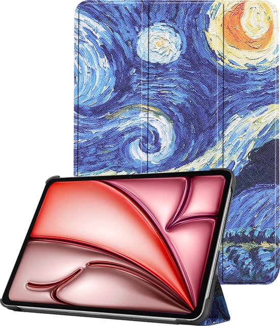 Étui adapté pour iPad Air 2024 (11 pouces), étui rigide, étui livre, ciel étoilé