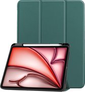 Hoesje Geschikt voor iPad Air 2024 / 2025 (11 inch) Hoesje Case Hard Cover Hoes Book Case Met Uitsparing Geschikt voor Apple Pencil - Donkergroen