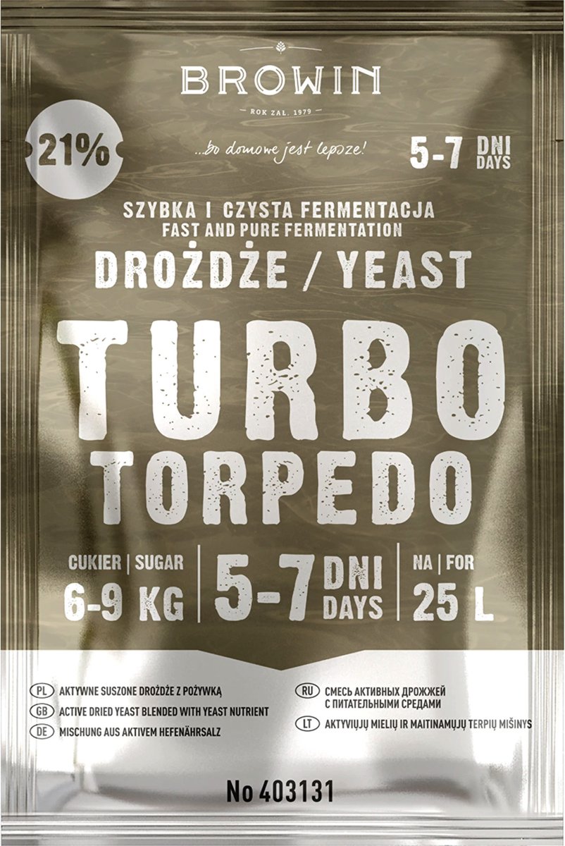 Turbo Torpedo 5-7 dagen distilleerdersgist, 21%