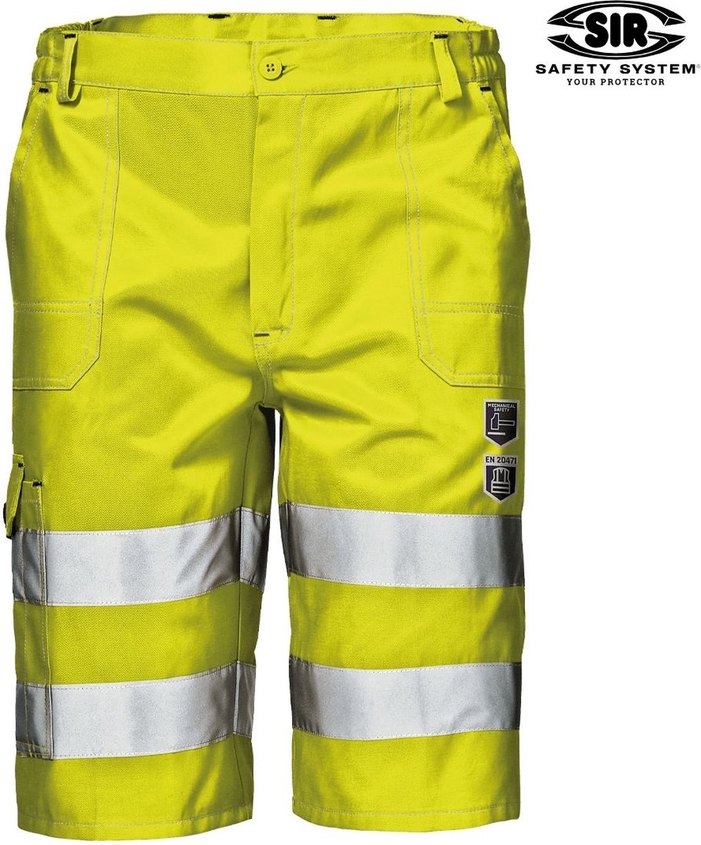 SIR SAFETY MISTRAL Hi Vis Reflecterend Korte Werkbroek HEREN Werkshort Geel - Met D ring - Ripstop - Ademend