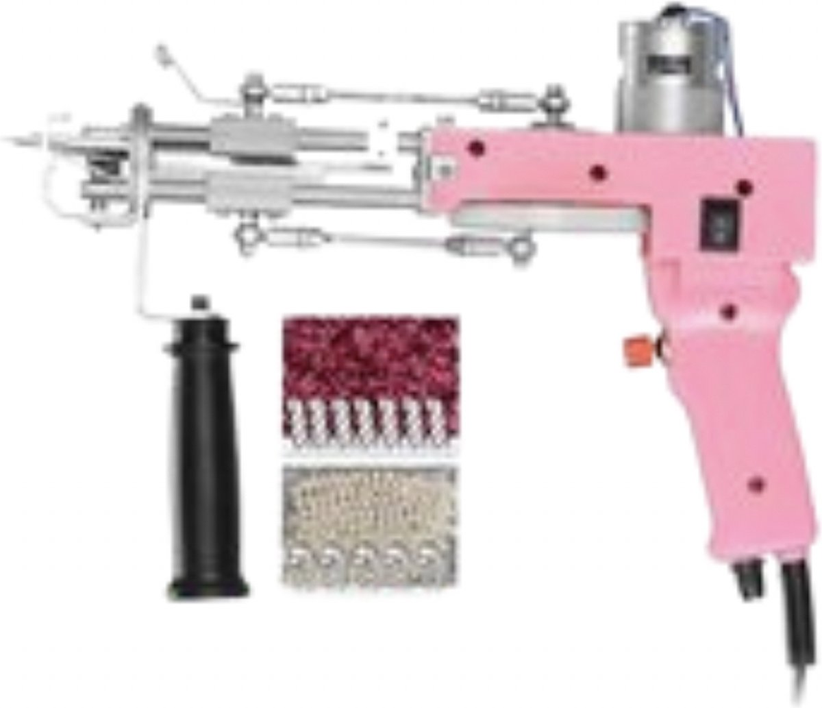 VORLOU – DIY Vloerkleed Tufting Gun Premium Tufting Gun Beginnerspakket Borduurmachine 2 in 1 DIY vloerkleed Naaimachine Inclusief Accessoires Lichtroze
