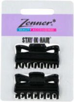 Zenner - 2x Haarklem Stay-in-Hair Zwart - haarklemmen