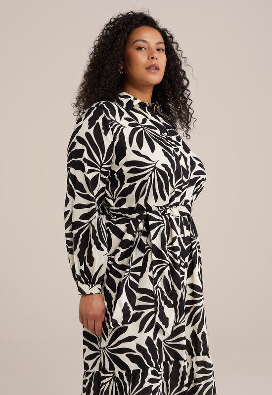 WE Fashion Dames jurk met dessin - Curve