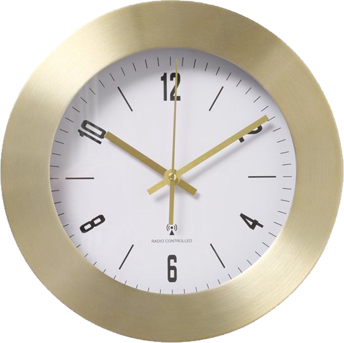 Deco By Boltze Wandklok/muur klok Las Vegas - Goud metallic - Dia 30 cm - metaal/glas - Glamour/modern