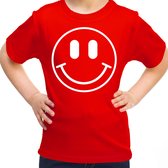 Bellatio Decorations Verkleed shirt meisjes - smiley - rood - carnaval - feestkleding voor kinderen 158/164