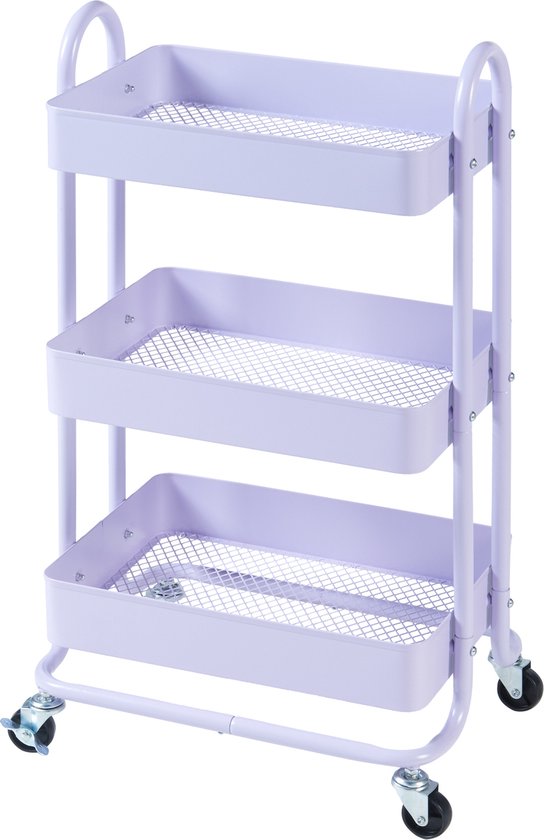 Carro de servicio Pyhäntä con 3 cestas acero 79x46x35 cm - Púrpura [en