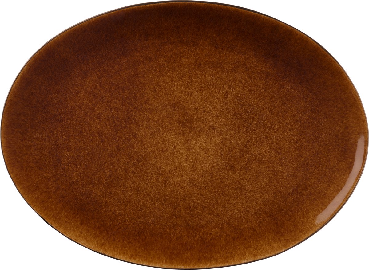 BITZ Schaal ovale 45 x 34 cm Zwart/Amber