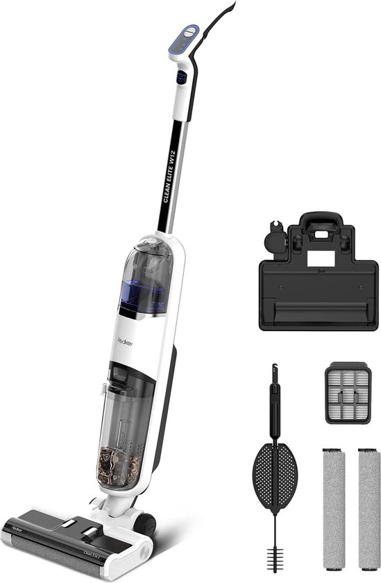 Redkey W12 nat/droog snoerloze stofzuiger, 150W, zakloos, handstofzuiger, snoerloze stofzuiger, zelfreinigend, snoerloze stofzuiger, 3-in-1 nat/droog stofzuiger, LED-display, dubbele watertank