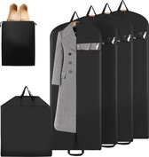 5 stuks Beschermhoes voor kleding zwart 150 x 60 cm -met schoenentas een handvat- Kledinghoezen - Kleding opbergen accessoires - Beschermhoes kleding-