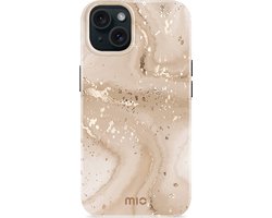 Mio by Mobilize Hoesje geschikt voor Apple iPhone 13 MagSafe Telefoonhoesje Hardcase | Mio by Mobilize Backcover | Geschikt voor MagSafe | Geschikt voor Draadloos Opladen met Magnetische Ring | MagSafe Case - Gold Marble | Goud