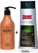 Redist Moroccan Argan Shampoo 1000 ml plus Bioblas Herstel Shampoo 360 ml (droog/beschadigd haar) gratis