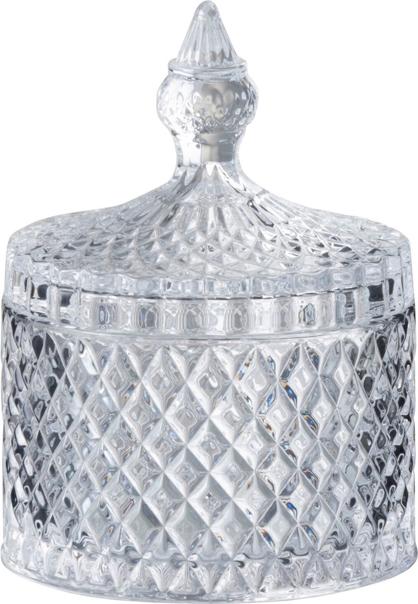 J-Line voorraadpot Geslepen Cilinder - glas - transparant - medium