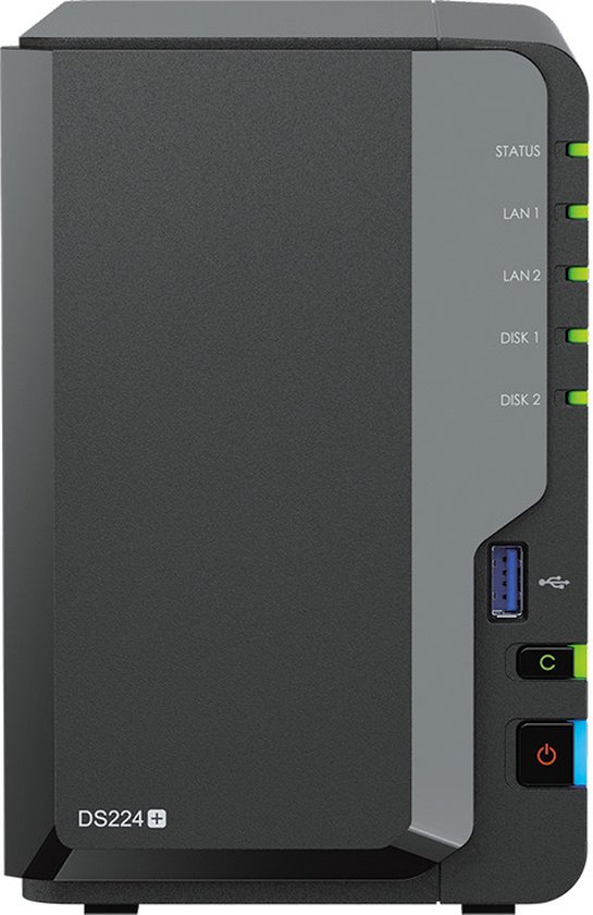 Foto: Synology diskstation ds224 data opslag server nas desktop ethernet lan zwart j4125