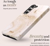 MIO Hoesje geschikt voor Samsung Galaxy A15 MagSafe Telefoonhoesje Hardcase | MIO Backcover | Geschikt voor MagSafe | Geschikt voor Draadloos Opladen met Magnetische Ring | MagSafe Case - Gold Marble | Goud