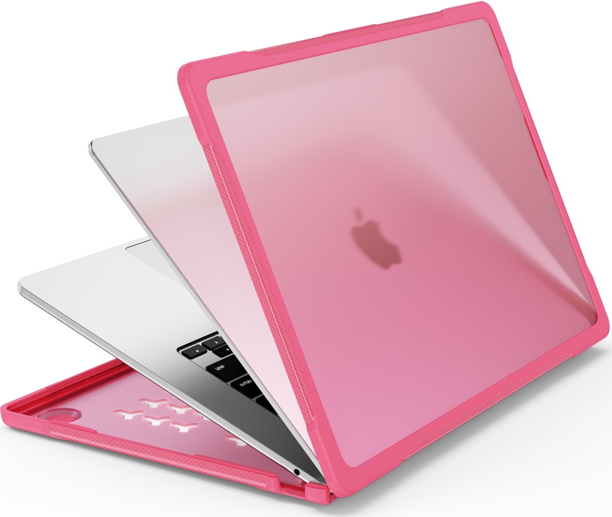 Mobigear Laptophoes geschikt voor Apple MacBook Air 15 Inch (2023-2025) Hoes Hardshell Laptopcover MacBook Case | Mobigear Shockproof Pro - Roze - Model A2941 / A3114 / A3241