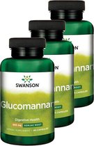 Swanson | Glucomannan 665mg | 90 Capsules | 3 stuks | 3 x 90 Capsules