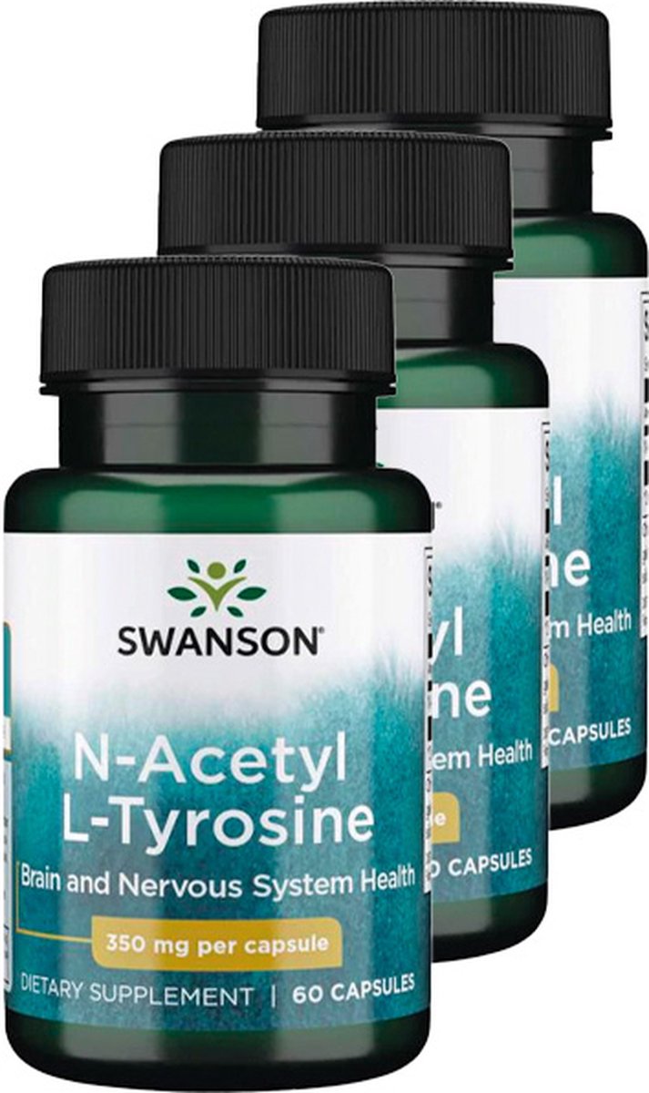Goedkoopste Swanson | N-Acetyl L-Tyrosine 350mg | 60 Capsules | 3 stuks | 3 x 60 Capsules