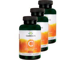 Swanson | Vitamin C with rose Hips 1000mg | 90 capsules | 3 stuks | 3 x 90 capsules