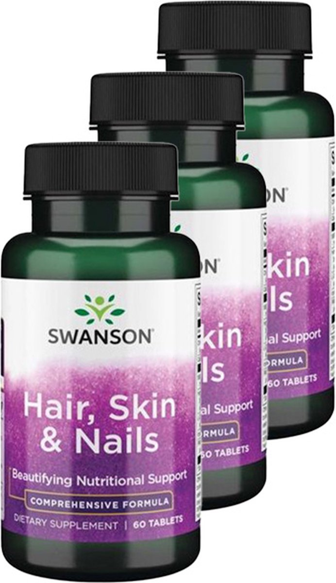 Goedkoopste Swanson | Hair, Skin & Nails | 60 Tabletten | 3 stuks | 3 x 60 capsules