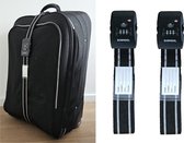 SUNMOOL Kofferriem met TSA Cijfer Slot - Bagage Riem - Luggage Strap - 200 cm - Zwart - 2 Stuks