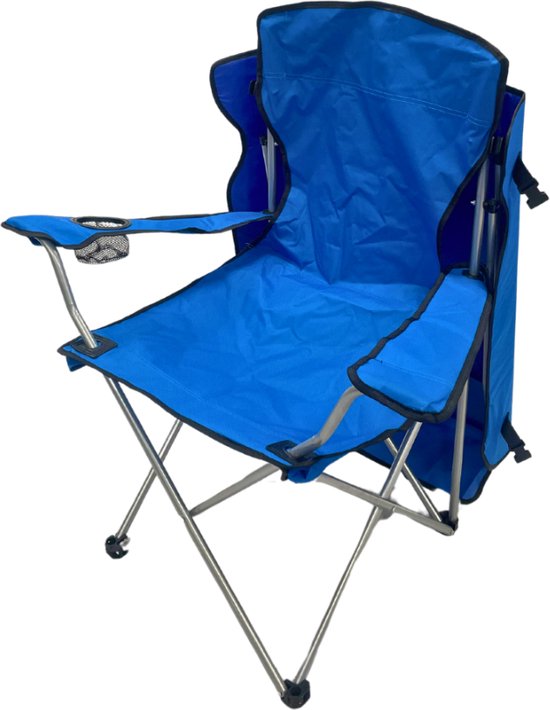 SFT Products - Opvouwbare Strandstoel met Zonnescherm - Blauw - Inklapstoel met Bekerhouder - Stoel met Zonnescherm en Bekerhouder - Strandstoel - Parkstoel - Campingstoel - Opvouwstoel van SFT Products — afbeelding 4