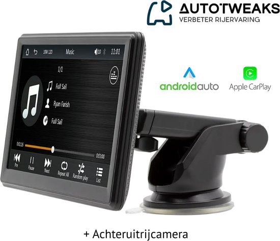 AutoTweaks - Navigatiesysteem Auto - 7 Inch - Achteruitrijcamera - Apple Carplay en Android Auto - Nieuw 2024