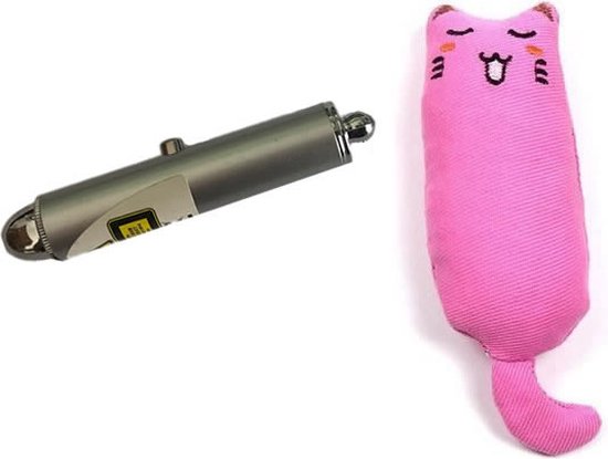 Foto: Laser lampje voor kat catnip knuffel