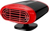 Ventilateur de chauffage de voiture portable 12 volts 150 W - Port de chauffage rotatif à 360 degrés pour camping-cars - Rouge Zwart