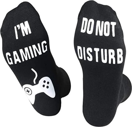 Gaming sokken | Maat 36 - 42 | I'm gaming, do not disturb | Grappige game sokken | Cadeau voor gamers | Zwarte sokken