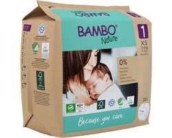 Bambo Nature Luiers Maat 1 XS (2-4 kg) 22 stuks