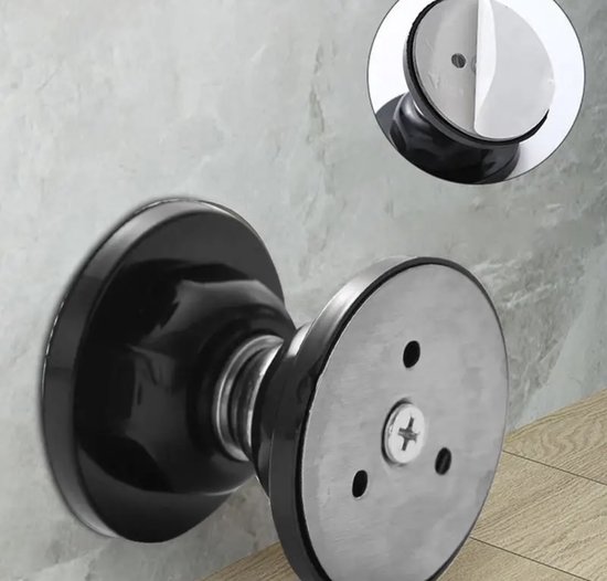 Magnetische deur sluiting Zwart - Deurstop - Deur vast zetten - Deur stopper - Deur dicht gooien - Deursluiting - Deurstopper - Deur klik systeem - Kliksysteem deur - Deur vasthangen -