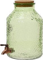 Decoris Distributeur de boissons/robinet à limonade avec robinet - verre - 8,5 L - vert clair