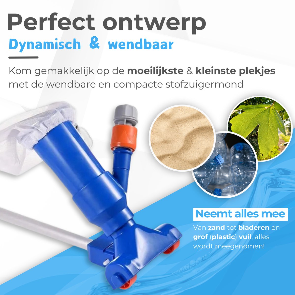Summer Spark Zwembad stofzuiger - Zwembadonderhoud - Inclusief 5-delige steel (150cm) - Geschikt voor Intex & Bestway Zwembaden - Zwembad bodem reiniging - Zwembadstofzuiger - Bodemzuiger Zwembad - Zwembadreiniger - Jacuzzi onderhoud — afbeelding 2