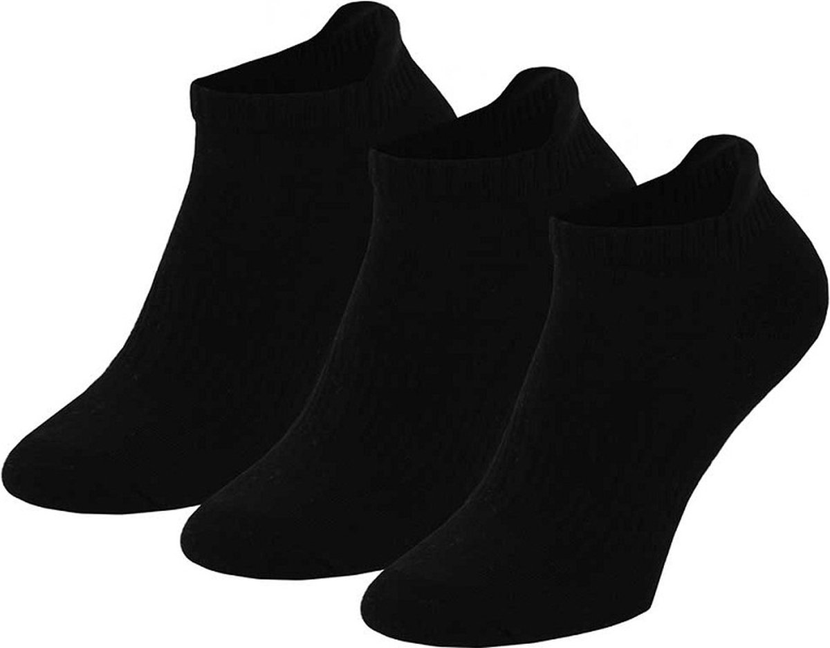 Apollo sport sneaker sokken 3-pack zwart maat 31-35