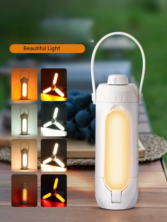Meedeer Camping Lamp-4 modi(wit licht/warm wit/schemering/SOS)- inklapbare hangende campinglamp-met instelbare helderheid-oplaadbare waterdichte lantaarn-Kampeerlamp-Camping accessoires-Kamperen en outdoor — afbeelding 3