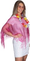 Toppers 2024 - Tropicana - Festival - beach party - summer party - poncho - pink - led Hawaii slinger - Hawaii krans - bril pink