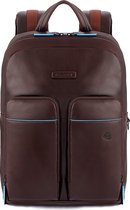 Piquadro Blue Square Revamp Pockets Laptop Backpack 13.3" Mahogany Brown