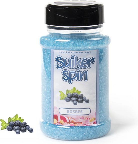 Accessoire voor suikerspinmachine - Suikerspinsuiker bosbes - 3 x pot á 400 gram — afbeelding 4