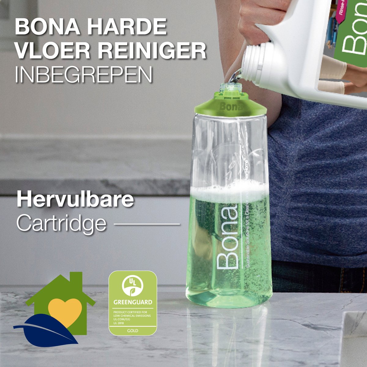 Bona Premium Spray Mop met extra pad en 850 ml patroon