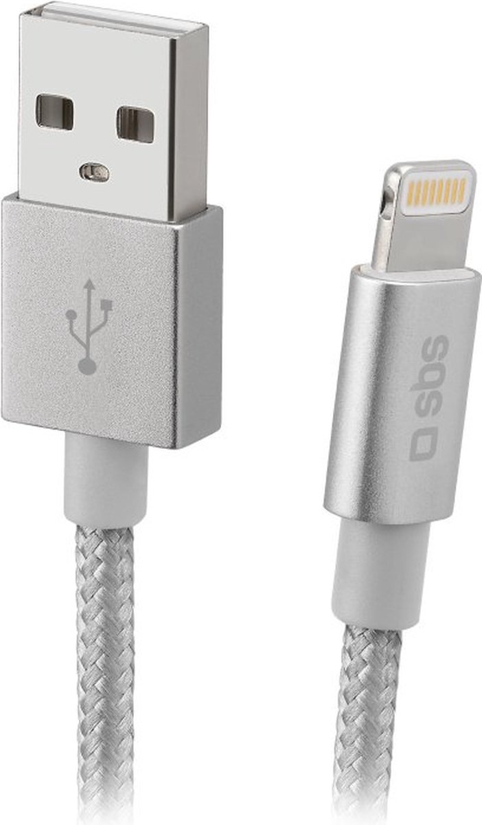 SBS TECABLEUSBIP589BS Lightning-kabel 1 m Zilver